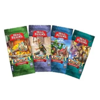 Pack 4 sobres Odiseas Hero Realms juego de mesa cartas español Devir White Wizard Games